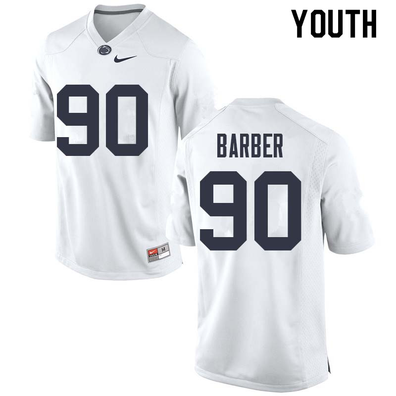 Youth #90 Damion Barber Penn State Nittany Lions College Football Jerseys Sale-White